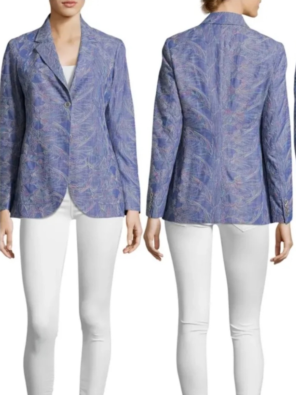 Robert Graham Penelope Woven single Breasted Blazer Jacket Size 6